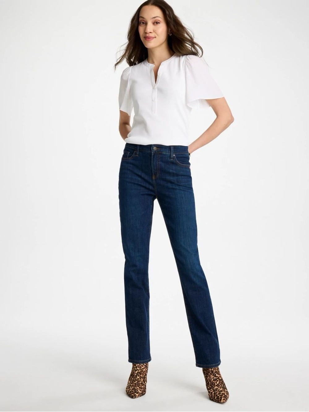 Chico’s So Slimming Straight Leg Jeans Dark Wash Size 3 Short (16) Stretch Denim